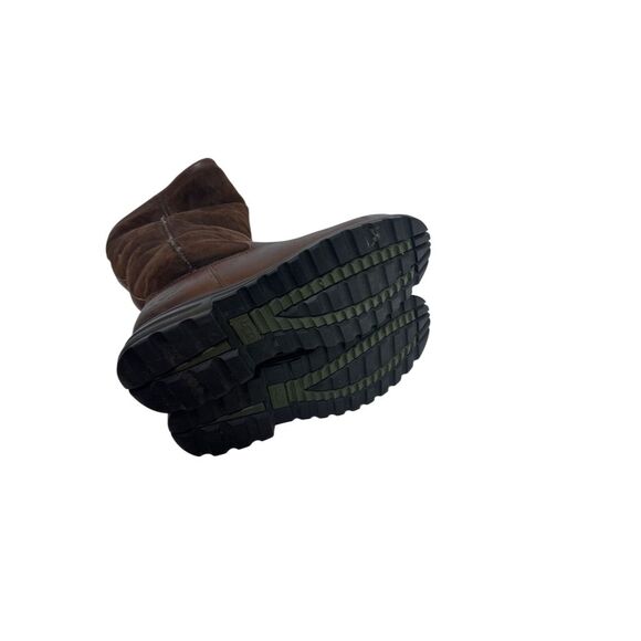 UGG Women's Brooks Tall Brown Leather Sheepskin Knee High Boots size 8 - Picture 9 of 10